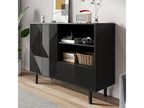 Credenza con 2 porte e 1 cassetto - 125x40x86 cm - Panneaux de particules - Nero opaco YJTO71606