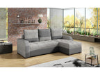 Divano trasformabile ad angolo reversibile design tessuto grigio clair chiné et simili cuir grigio Mobenze 250 cm EAWW95270