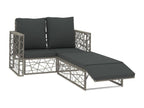 Set da giardino 2 pezzi con cuscini in resina intrecciata Grigio FATW76077