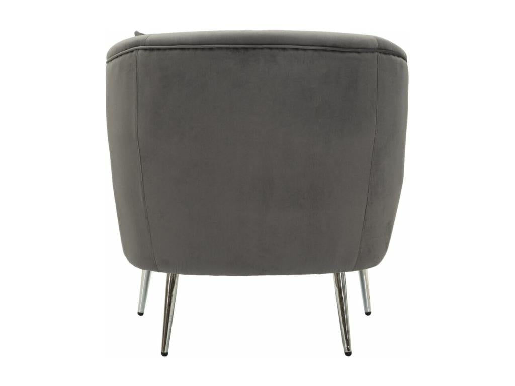 Poltrona in metallo argentato e Mobenze grigio con cuscinetto cm 73x66x78 XGRN07129