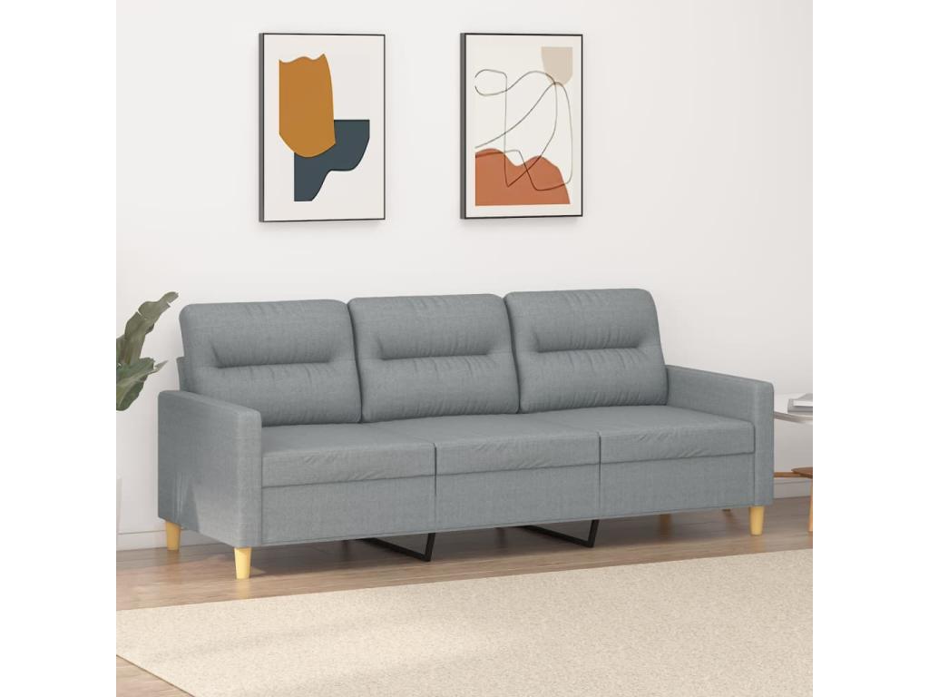 Divano à 3 posti Grigio chiaro 180 cm Tissu DLSY17636