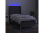 Sommier tapissier con materasso et LED Grigio foncé 80x200cm Tissu MJDM47710