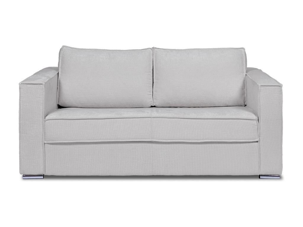 Divano 4 posti trasformabile Express in tessuto texturé grigio chiaro - Divano 160 cm - Materasso 18 cm Mobenze KEBI55150
