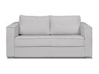 Divano 4 posti trasformabile Express in tessuto texturé grigio chiaro - Divano 160 cm - Materasso 18 cm Mobenze KEBI55150