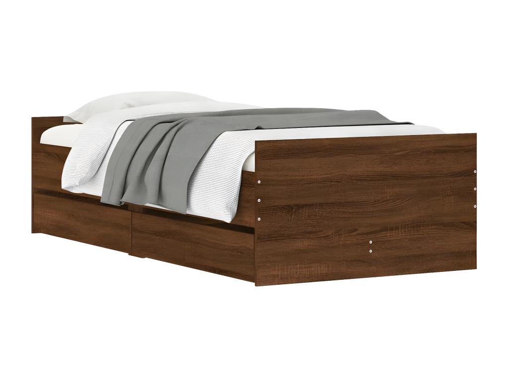 Struttura letto con tiroirs sans Materasso chêne marron 90x190 cm LVSJ59504