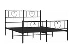 Struttura letto métal sans Materasso con pied de lit nero 140x200cm OUPS89507