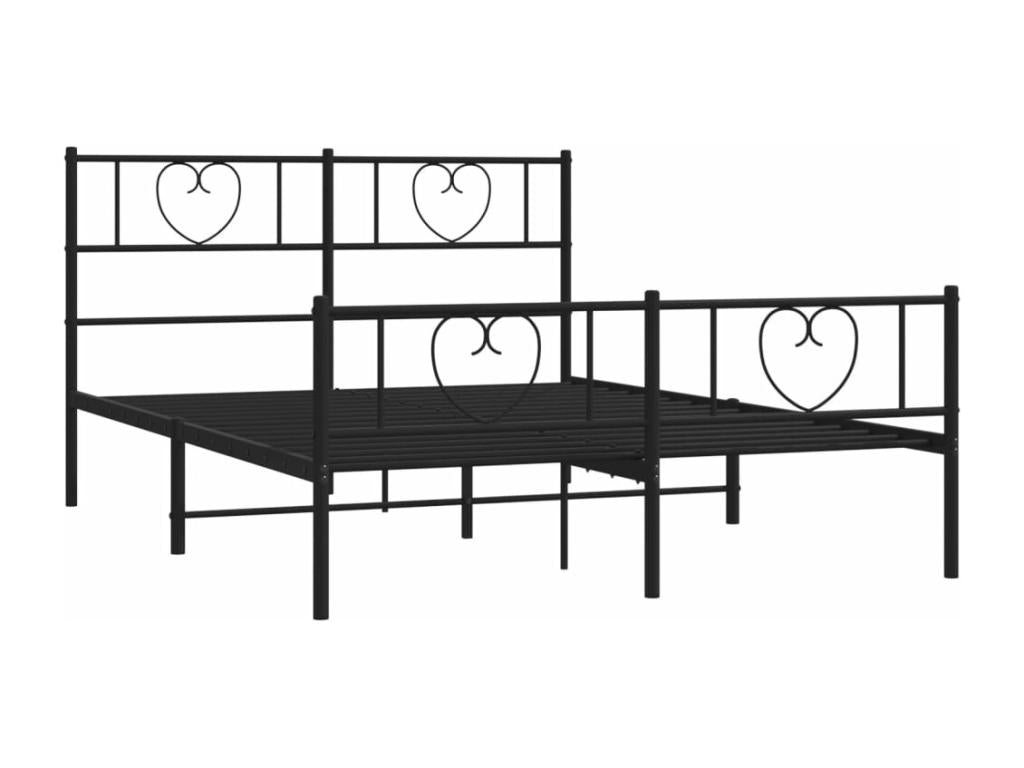 Struttura letto métal sans Materasso con pied de lit nero 140x200cm OUPS89507