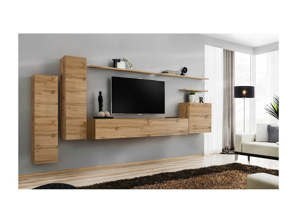Insieme di mobili da salone collezione Mobenze I design coloris chêne Mobenze. CUYQ94554
