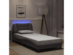 Struttura letto con LED senza materasso grigio 90x190 cm BIHJ90733