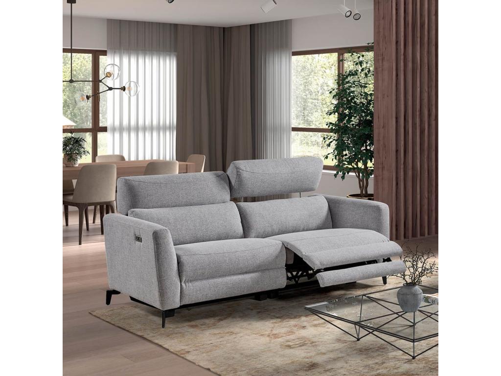 Luxameub - Divano Luxameub Electrique 3 posti Grigio Foncé KSTO10443