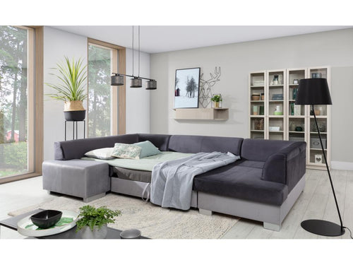 Divano letto in pelle nera