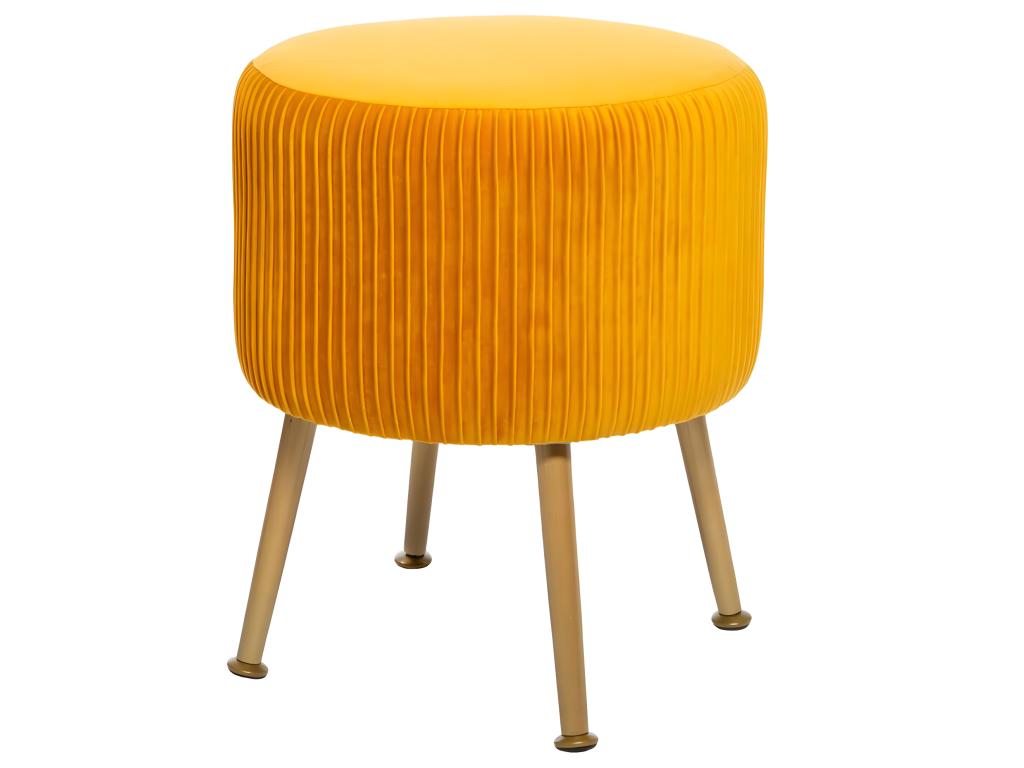 Tabouret in velluto flessibile coloris Ocre - P- 35 x A- 41 cm MRLK26001
