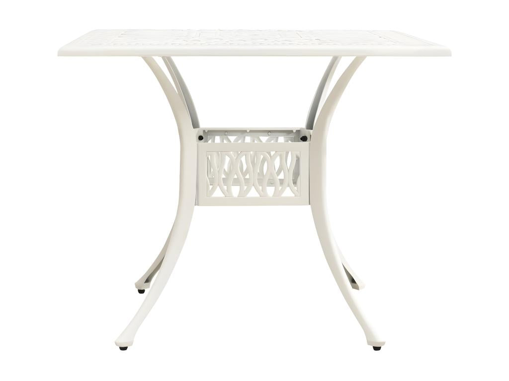 Mobenze - Table de jardin Bianco 90x90x73 cm Alluminio coulé XPOK91449