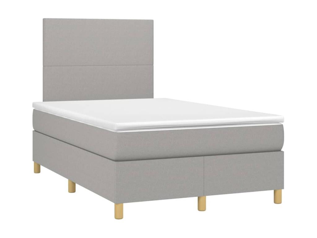 Lit à sommier tapissier con materasso Grigio chiaro 120x200 cm Tissu OQQB30797