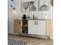 Credenza Mobenze Credenza du salon Comò da salone Garde-manger de kitchen 180x45 h80 cm Chêne et White AYBB89469