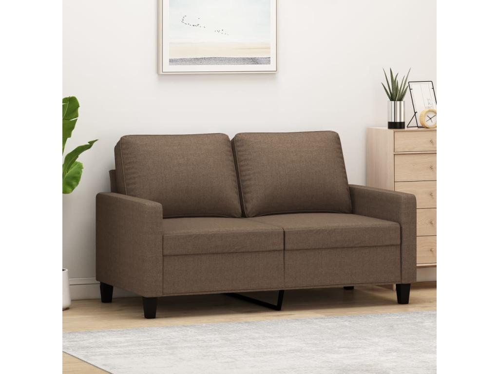 Divano à 2 posti Marrone 120 cm Tissu UWDR00015