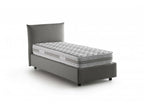 Lit simple Luxameub Letto contenitore con rivestimento in tessuto Made in Italy Ouverture laterale con materasso 80x190 cm incluso Grigio MAQQ55668