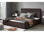Letto matrimoniale illuminato in tessuto di qualità Mobenze chocolat 140x200 NYYA58749