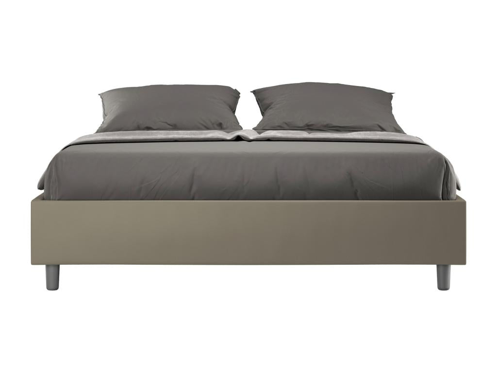 Illuminato con sommier rembourrée 160x200 simile cappuccino Mobenze BHUU12274