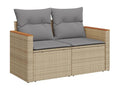 Set da giardino con cuscini 9 pezzi Mobenze beige resina intrecciata ITQE65441