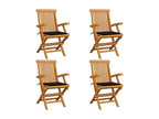 Sedie de jardin con coussins nero 4 pz Mobenze de teck massif 4 BXZV14802