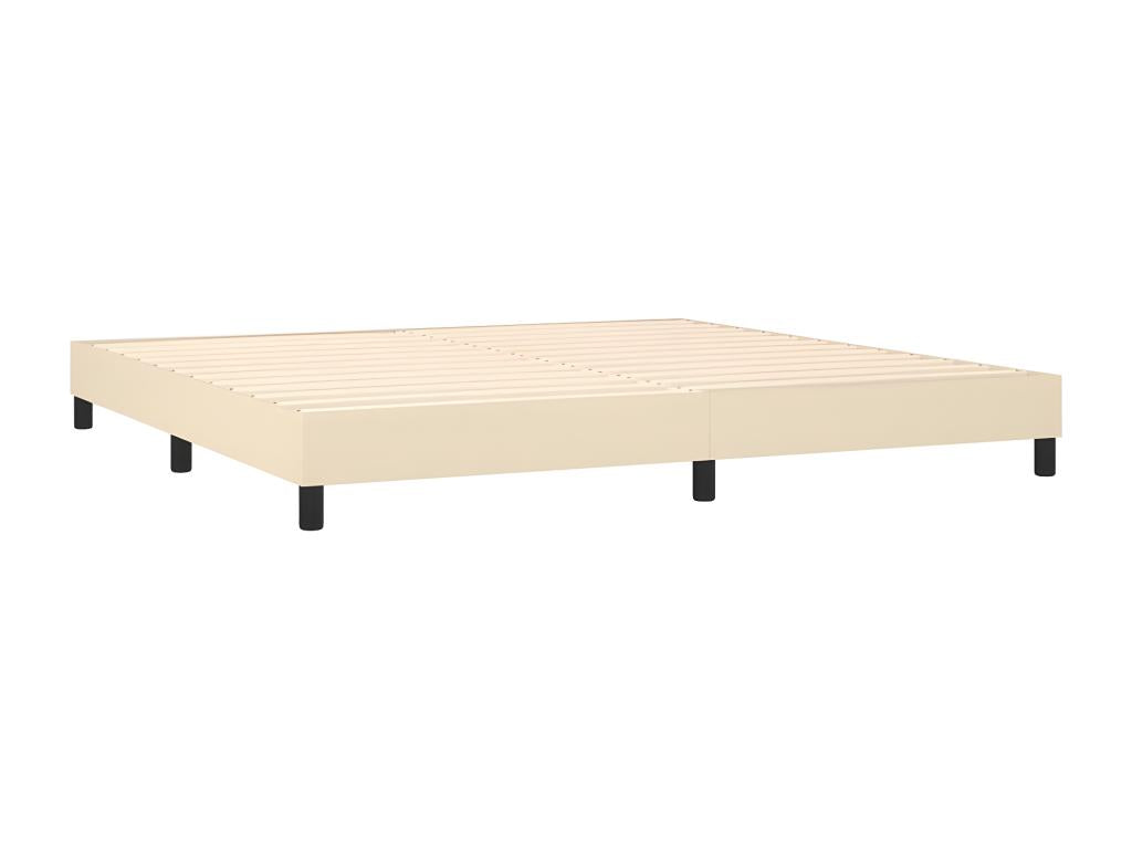 Sommier tapissier e materasso e LED Cream 200x200 cm tessuto JTHL22313