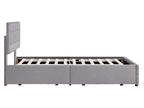 Illuminato con testiera regolabile e 4 cassetti - 140x200 cm - tessuto in Mobenze - sommier a Mobenze - grigio PKVC87884