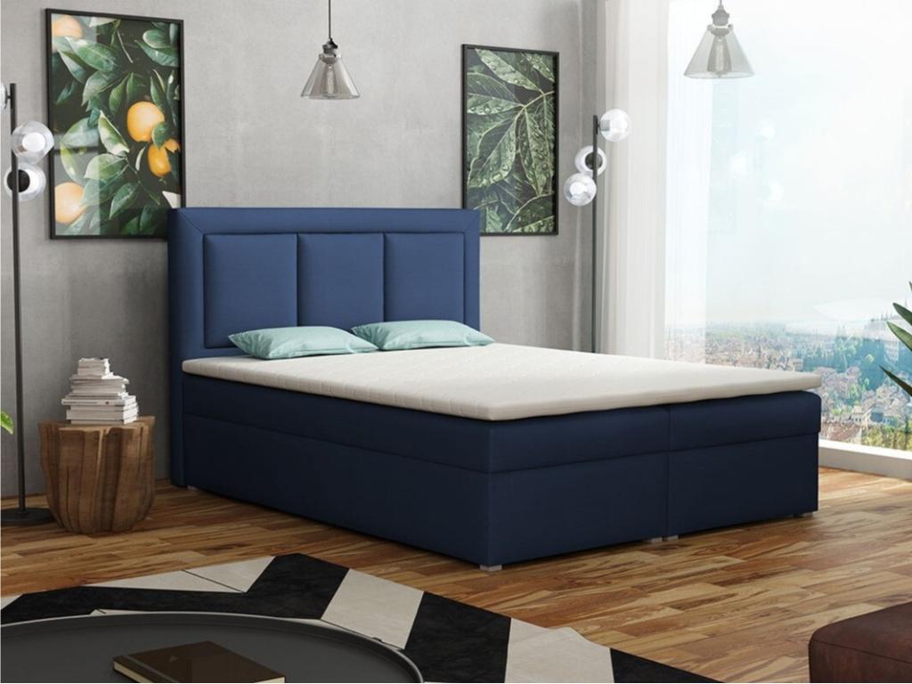 Letto continentale Mobenze 112 Matrimoniale Continental Blu 140x200 Tapisserie 140x215x115cm RIRJ14380