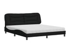 Letto con materasso nero 180x200 cm tessuto NVPW41993