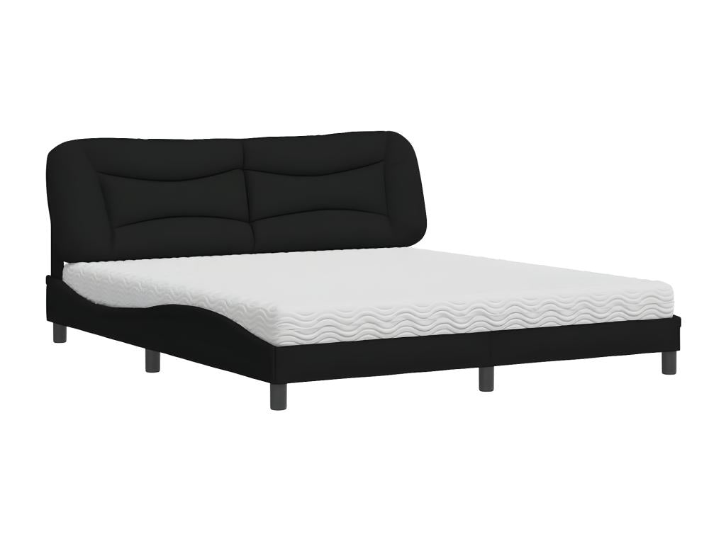 Letto con materasso nero 180x200 cm tessuto NVPW41993