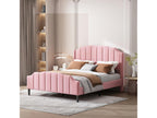 Lit double capitonné 140x200 cm - lit Mobenze 2 posti Struttura letto en Mobenze Sommier à Mobenze inclus - Rosa LLLH73134