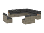 Set di mobili da esterno in vimini intrecciato in resina grigia - dlz1766571245605
