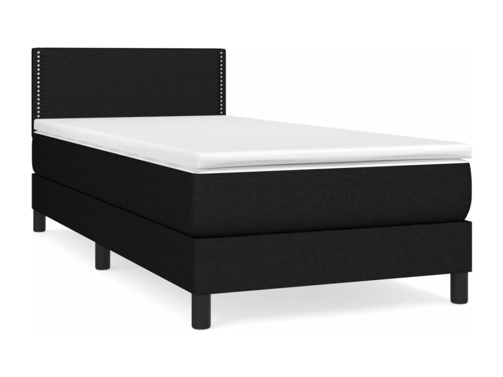Lit à sommier tapissier con Materasso Nero 90x200 cm Tissu TJRX75134