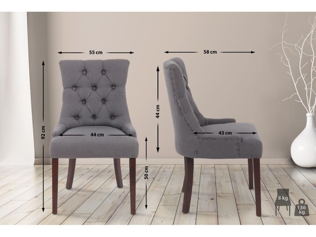 Set di 2 sedie da pranzo - Tissu / Mobenze - Grigio foncé - Mobenze BYYL32080