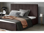 Letto matrimoniale illuminato in tessuto di qualità Mobenze chocolat 140x200 NYYA58749