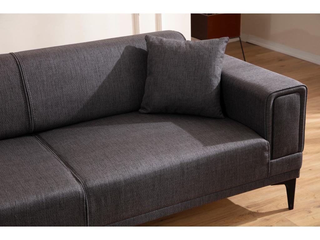 Divano trasformabile a 3 posti Mobenze Tissu toile Grigio foncé YATX22208