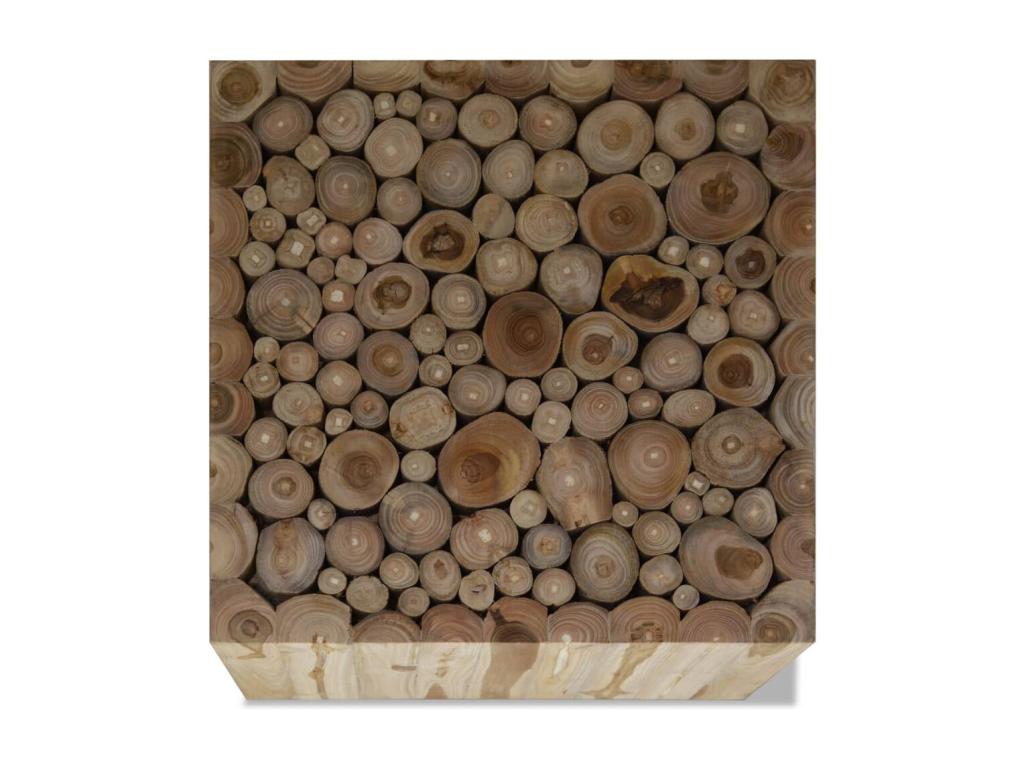 Tavolo basso Teck autentico 50x50x35 cm QSTJ00187