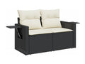 Set da giardino 6 pezzi con cuscini in resina intrecciata nera MXKX57594