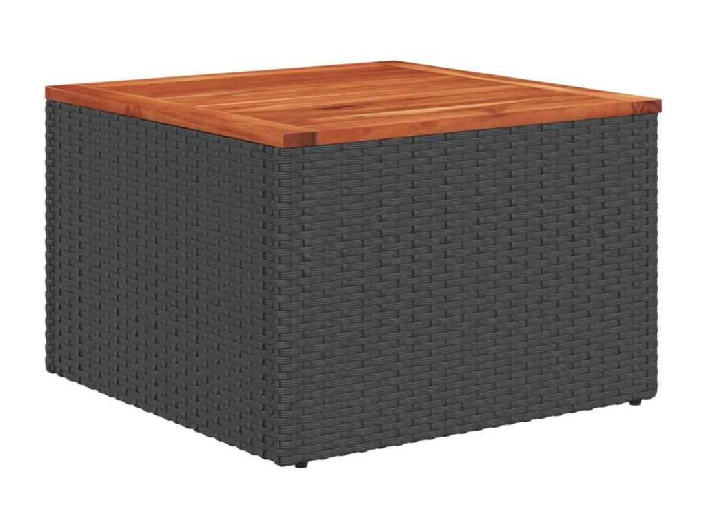 Set di mobili da esterno in vimini intrecciato in resina nera - dlz1766571405245