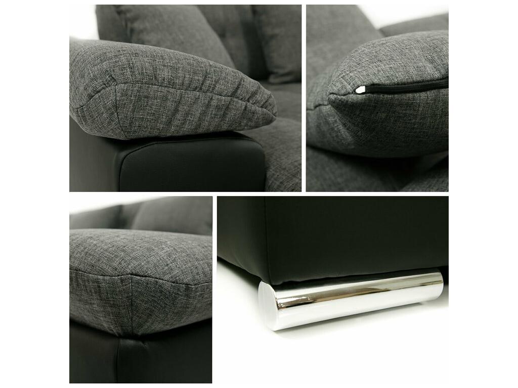Divano ad angolo Mobenze 359 Grigio Fonction de couchage 375x155x76cm KQHC60631