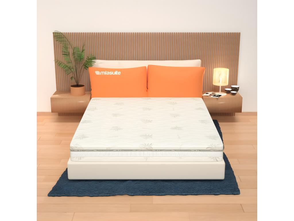 Materasso Luxameub Foam 150x190 altezza 25 cm - Camera amovibile rivestimento Aloe Luxameub - Evolution XGYC59300