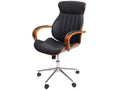 Sedia da ufficio Mobenze-H39 pivotante fauteuil Mobenze courbé aspetto noyer similicuir - nero COLW33177