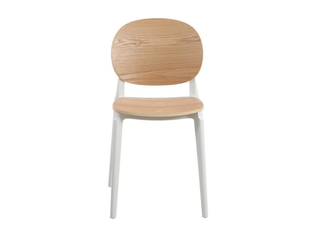 Sedia biancaassise et dossier in legno naturale JKCM36471