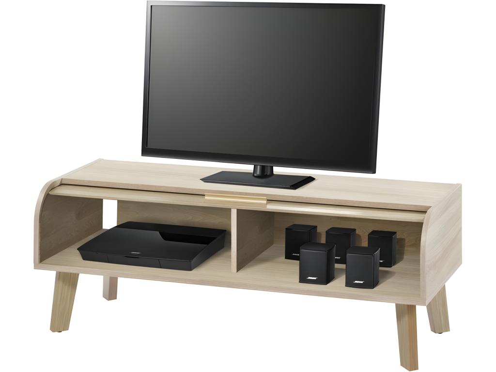 Mobile TV Vintage Chêne 1 Rideau - Coloris Rideau Rideau Chêne HMIJ22981