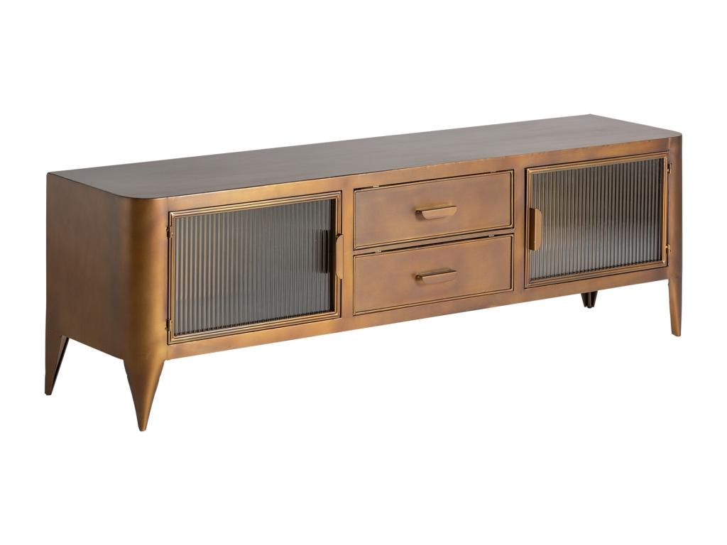 Porta TV in ferro dorato 160x40x51 cm TENL19670