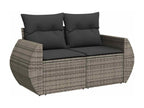 Set da giardino 8 pezzi con cuscini in resina intrecciata grigia RULF85966