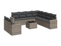 Set di mobili da esterno in vimini intrecciato in resina grigia - dlz1766571934295