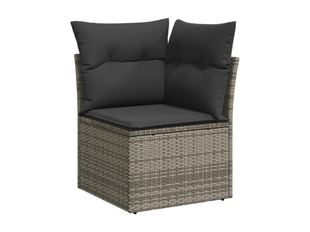Set da giardino con cuscini 10 pezzi in resina intrecciata grigia BKRL56523