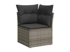 Set di mobili da esterno in vimini intrecciato in resina grigia - dlz1766571421846
