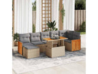 Set da giardino con cuscini 8 pezzi in resina intrecciata beige Mobenze ATOB69324